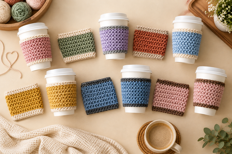Easy Crochet Coffee Cup Cozy Pattern