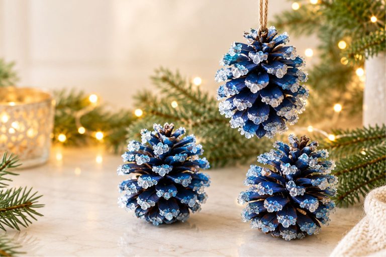 Easy Frozen Ice Crystal Pinecones: A Beautiful DIY Winter Craft