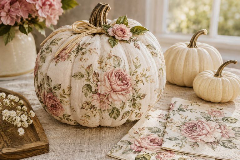 How to Decoupage Pumpkins with Napkins: An Easy DIY Fall Craft