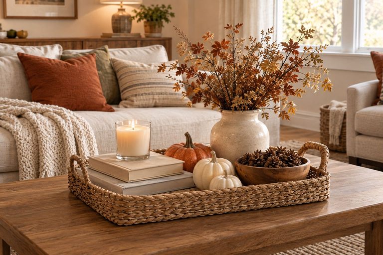 How to Style a Fall Coffee Table Without Buying New Decor